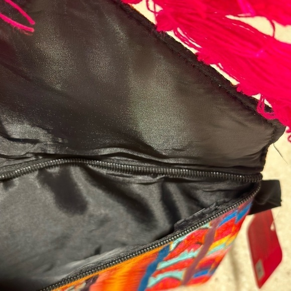 Ethnic Boho Crossbody Bag Handmade Embroidery Tassels Chic Vibrant Colorful NEW - Picture 8 of 16